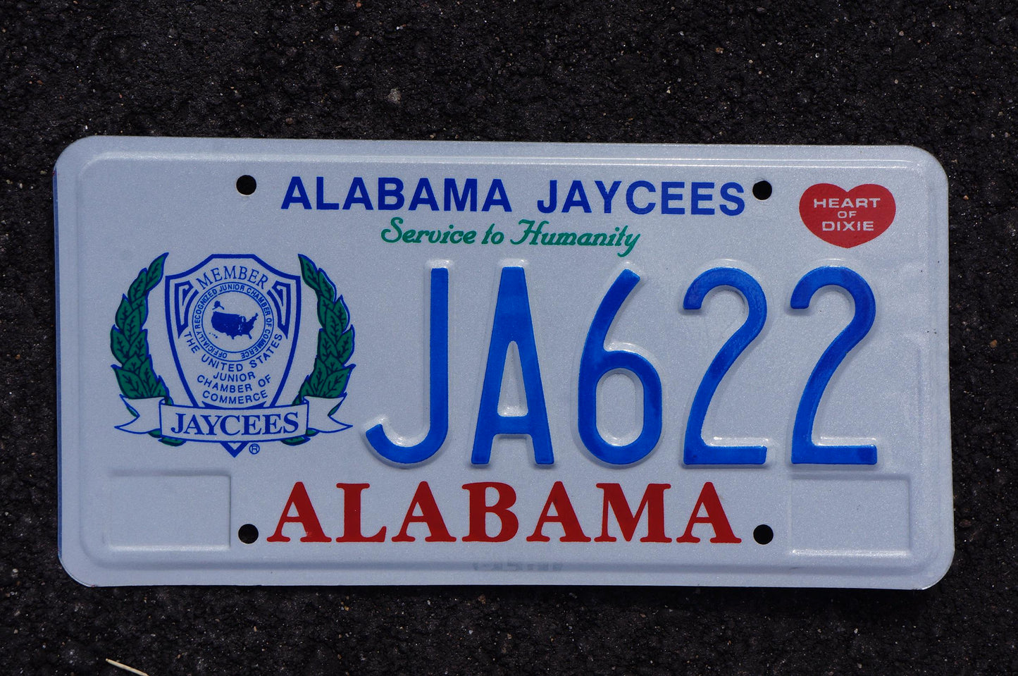 Alabama JAYCEES Service to Humanity License Plate