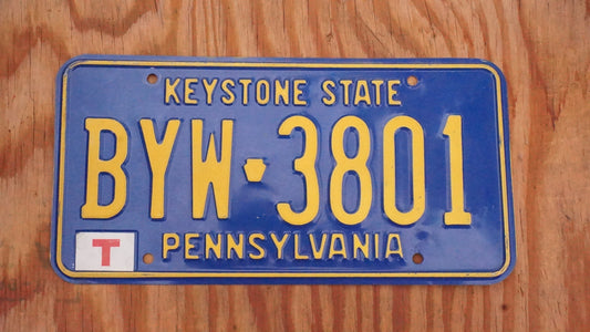 1980s Pennsylvania TRUCK KEYSTONE STATE Blue License Plate