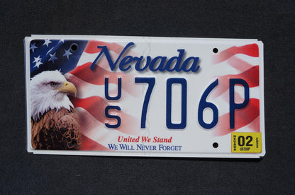 2022 Nevada License Plate: Eagle American Flag Graphic Plate Tag - United We Stand
