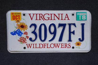 2018 Virginia WILDFLOWERS Graphic License Plate
