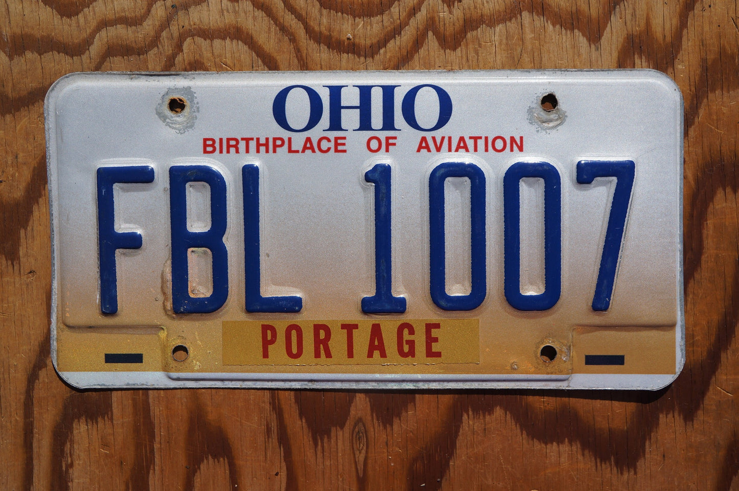 Ohio Portage County Vintage License Plate # FBL 1007