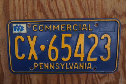 1977 Pennsylvania Blue Vintage License Plate