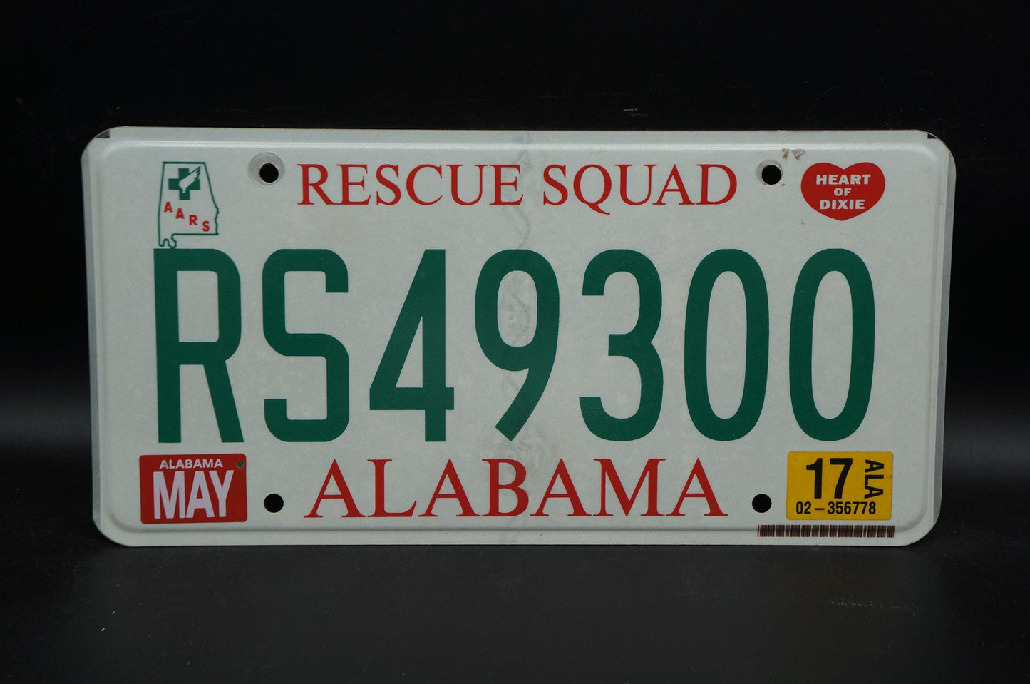 2017 Alabama RESCUE SQUAD License Plate