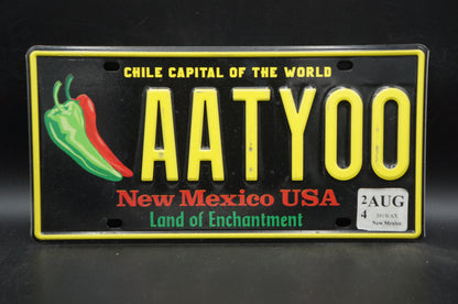 NEW MEXICO JALAPENOS Peppers Black License Plate -Chili Capital of the World