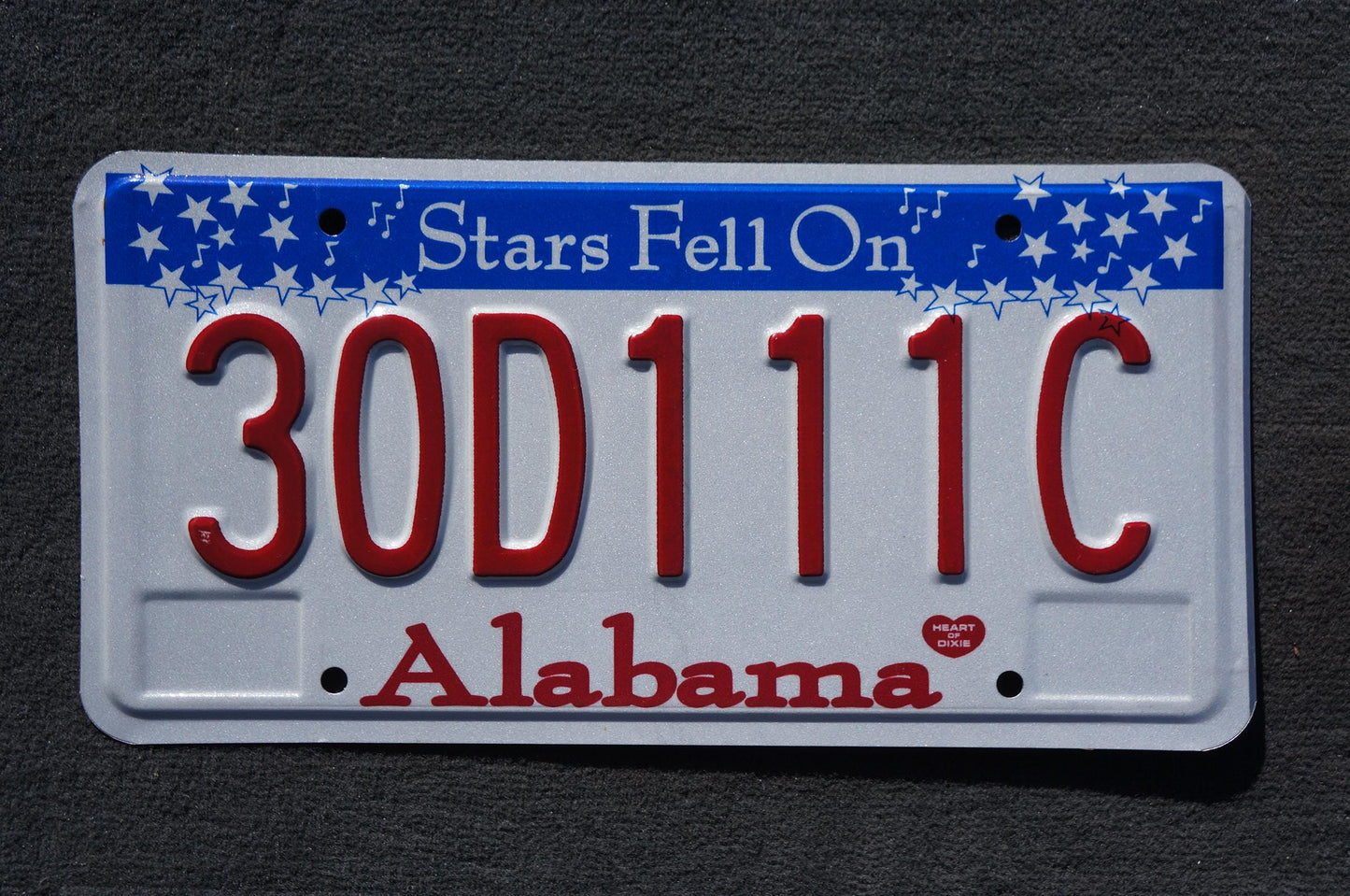 Alabama Stars Fell On Alabama License Plate #30D111C