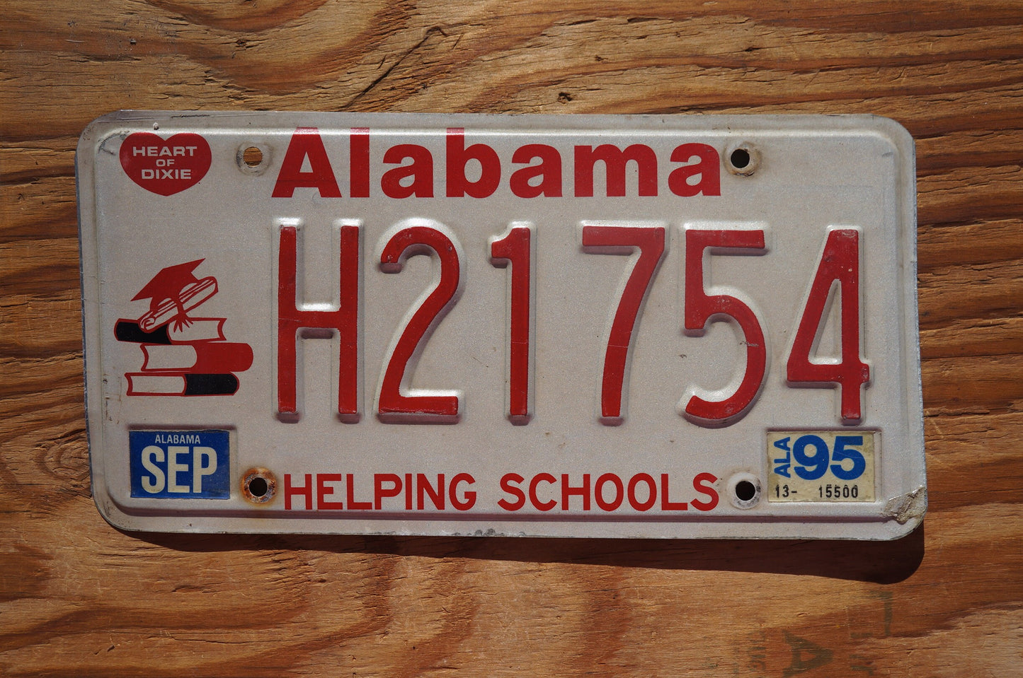 ONE OR MORE - 1990s Alabama Helping Schools Vintage License Plate - Education Books Students