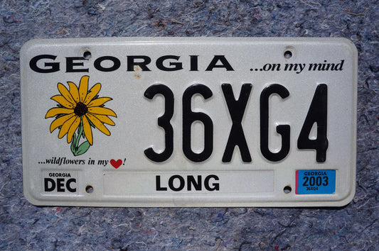 2003 Georgia Wildflowers in my heart License Plate - Sunflower