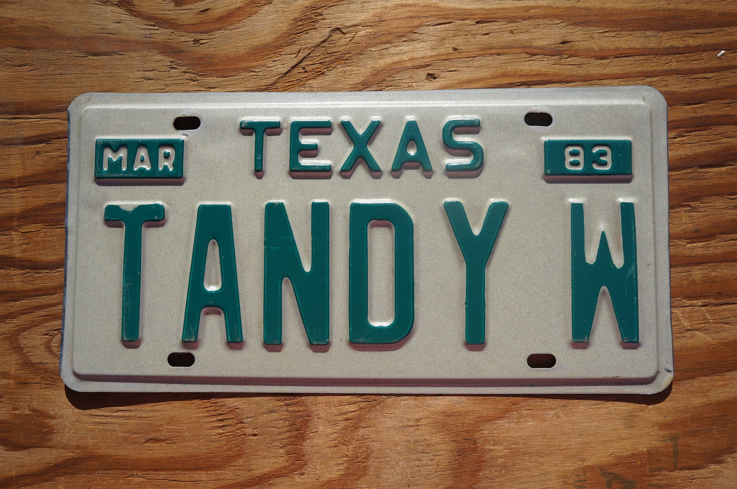 1983 Texas Vanity Vintage License Plate # TANDY W