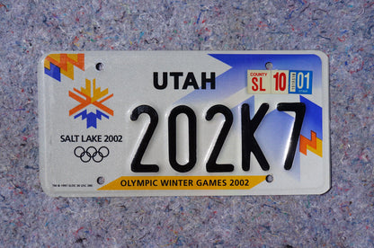 2001 Utah Salt Lake Winter Olympic Games 2002 License Plate