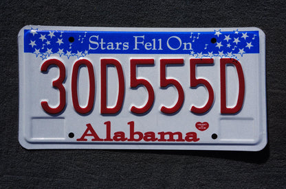 Alabama Stars Fell On Alabama License Plate #30D555D