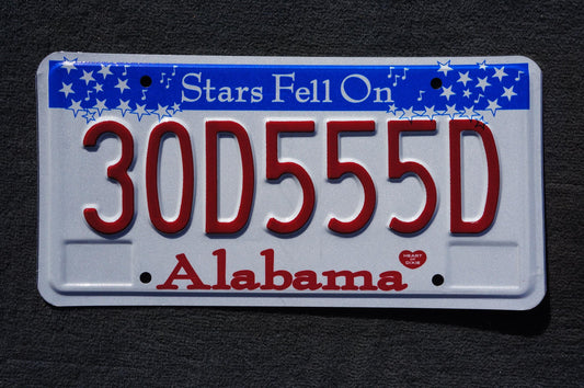 Alabama Stars Fell On Alabama License Plate #30D555D