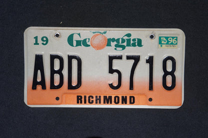 1996 Georgia Peach License Plate RICHMOND County