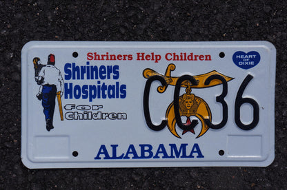 Alabama SHRINERS HOSPITALS for Children License Plate