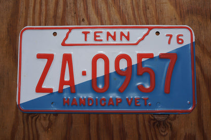 1976 Tennessee HANDICAP VET Vintage License Plate