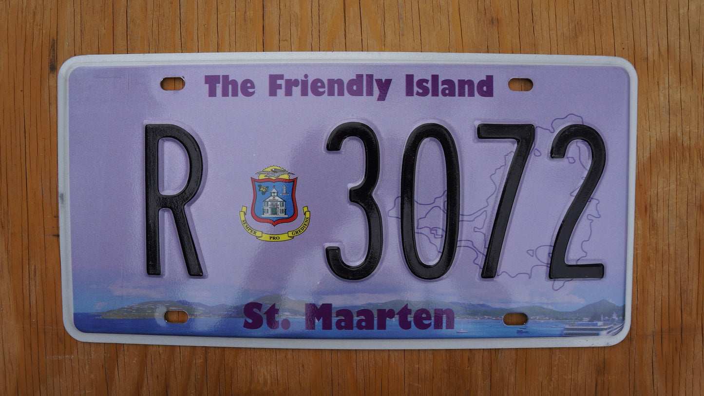 St Maarten Passenger License Plate The Friendly Island, part of Netherlands Caribbean island