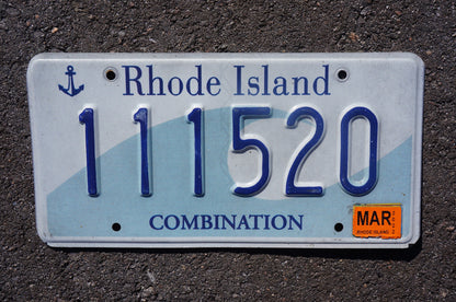 2022 Rhode Island Wave License Plate Ocean State # 111520