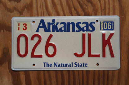 2006 Arkansas The Natural State Vintage License Plate