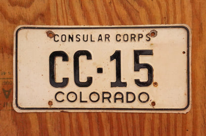 1960s Colorado CONSULAR CORPS License Plate