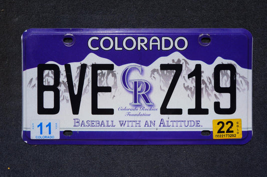2022 Authentic Colorado ROCKIES License Plate - American BASEBALL SPORT