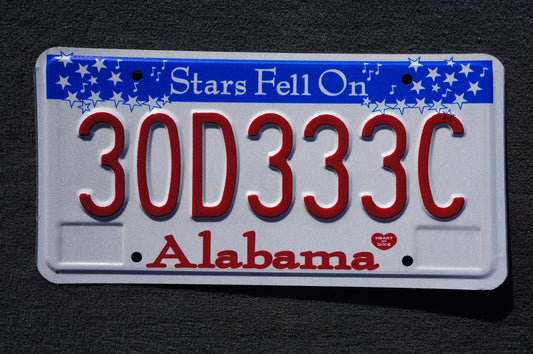 Alabama Stars Fell On Alabama License Plate #30D333C