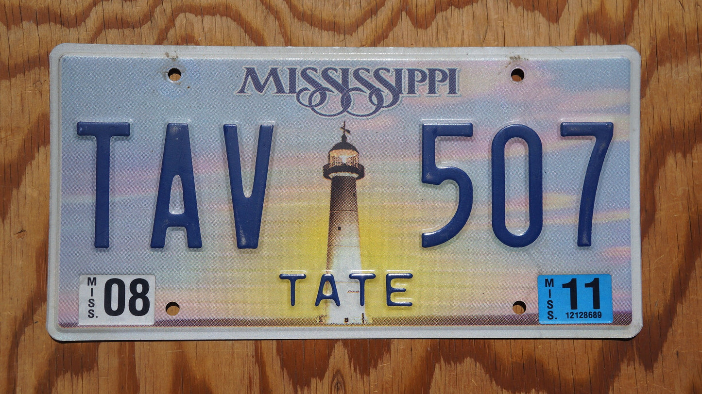 2011 Mississippi Light House TATE Purple License Plate