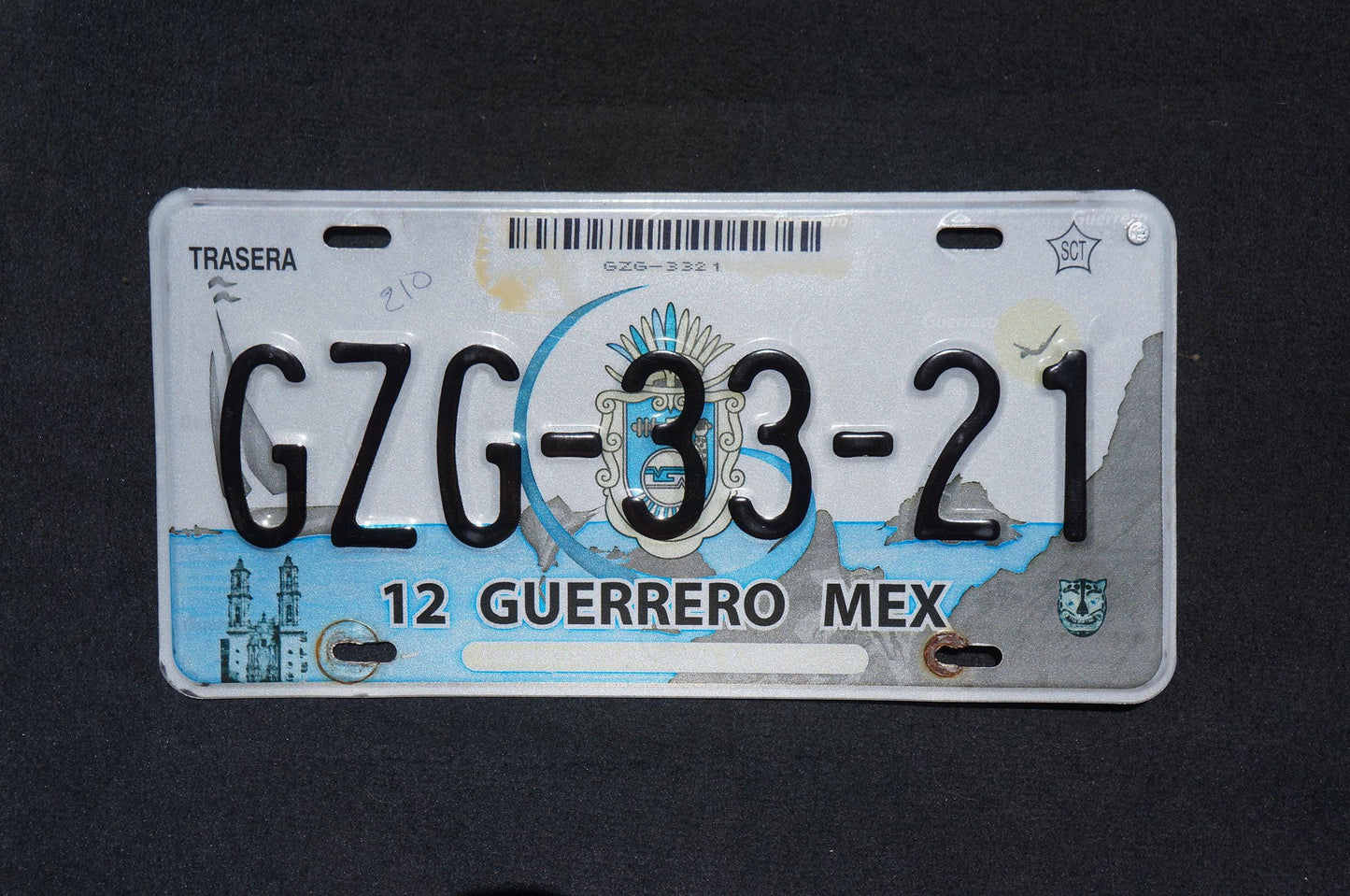 GUERRERO Mexico Graphic License Plate - Nice Original