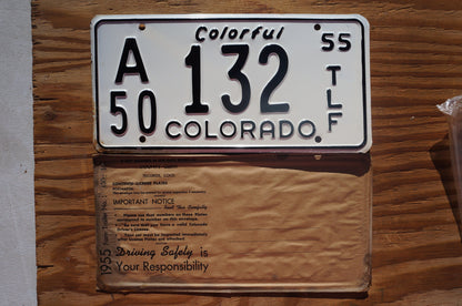1955 Telluride Colorado License Plate #132