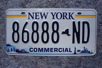 New York White License Plate New Design Statue of Liberty NYC # 86888 ND