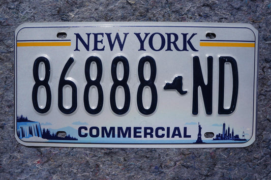 New York White License Plate New Design Statue of Liberty NYC # 86888 ND