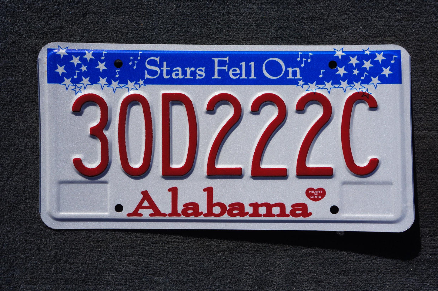 Alabama Stars Fell On Alabama License Plate #30D222C