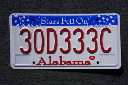 Alabama Stars Fell On Alabama License Plate #30D333C