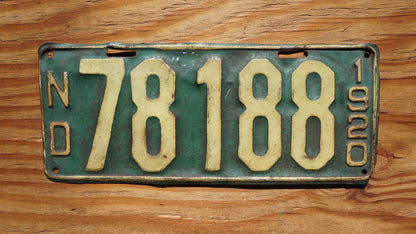 1920 North Dakota License Plate # 78188