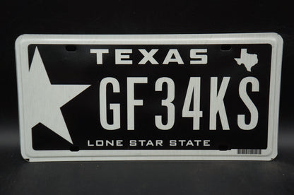 One or More - TEXAS White Star Black License Plate