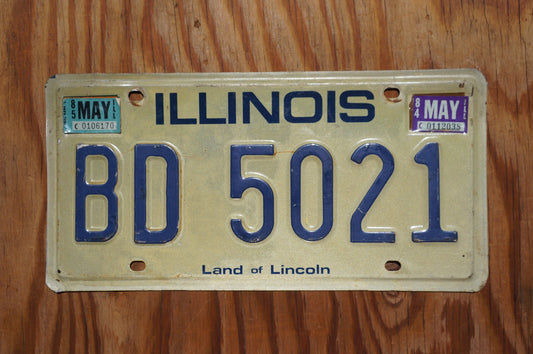 1984 1985 Illinois Vintage License Plate - Land of Lincoln