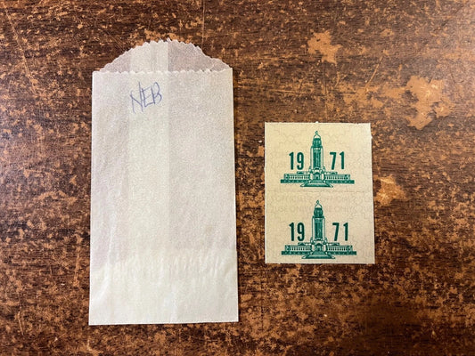 AUTHENTIC 1971 Nebraska License Plate Validation Stickers PAIR / SET - For 1969