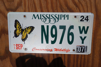 2007 Mississippi BUTTERFLY Conserving Wildlife license plate