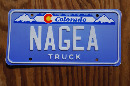 Colorado Vanity Blue License Plate - NAGEA