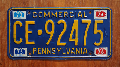 1973 1974 1975 1976 Pennsylvania Blue Vintage License Plate