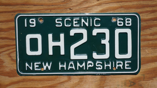 1968 SCENIC New Hampshire Vintage license plate