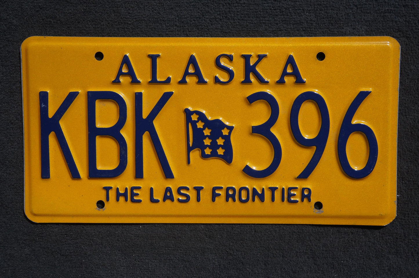 Alaska Yellow Flag License Plate - The Last Frontier