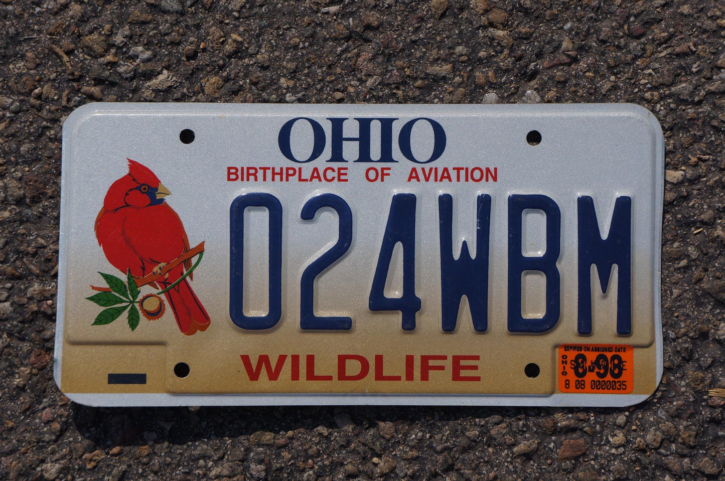 1998 Ohio WILDLIFE Colorful Graphic License Plate - Cardinal Red Bird