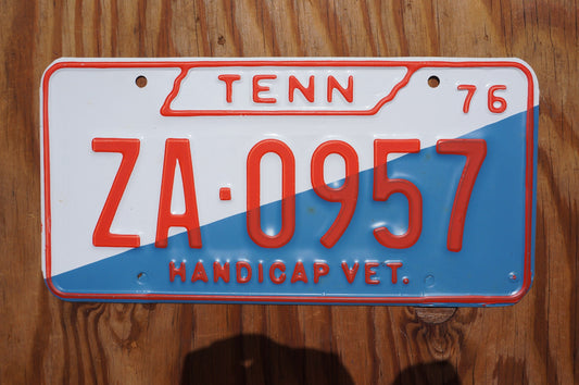1976 Tennessee HANDICAP VET Vintage License Plate