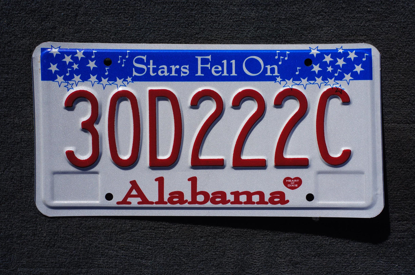Alabama Stars Fell On Alabama License Plate #30D222C