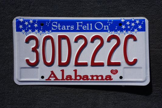 Alabama Stars Fell On Alabama License Plate #30D222C