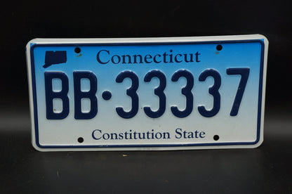 Connecticut Blue License Plate - Constitution State # BB - 33337