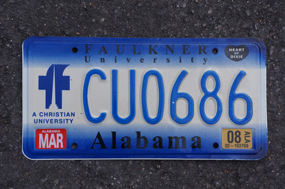 2008 Alabama FAULKNER COLLEGE License Plate