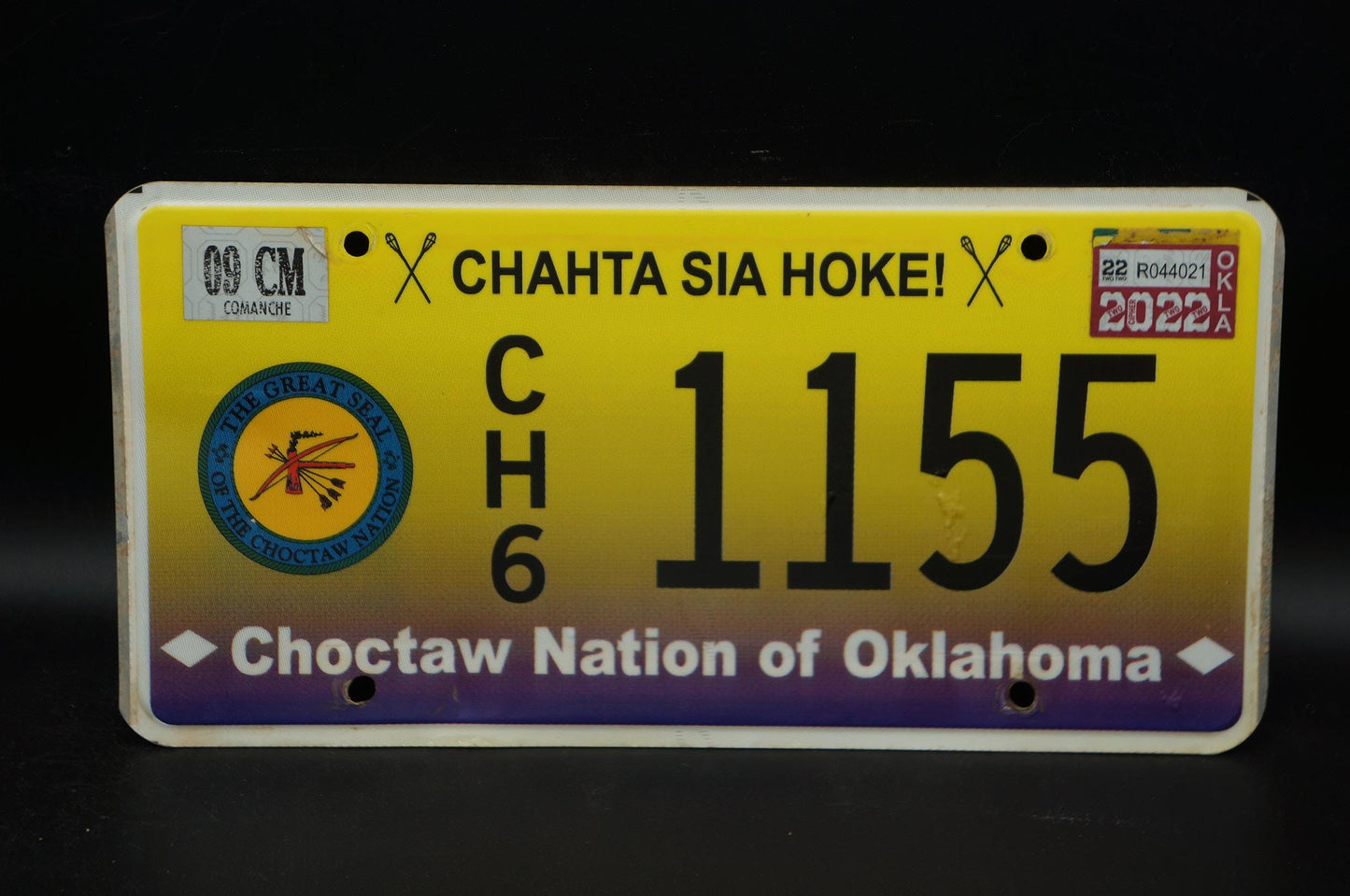 2022 Oklahoma License Plate - CHOCTAW NATION Chahta Sia Hoke - Native American Indian Tribe