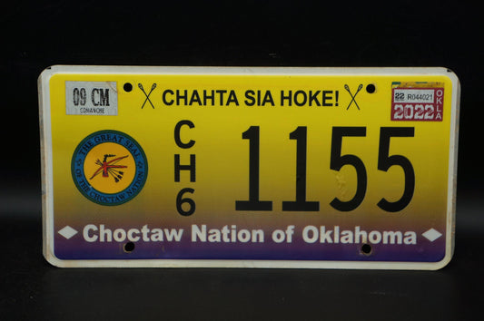 2022 Oklahoma License Plate - CHOCTAW NATION Chahta Sia Hoke - Native American Indian Tribe
