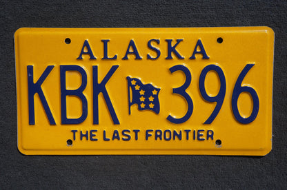 Alaska Yellow Flag License Plate - The Last Frontier
