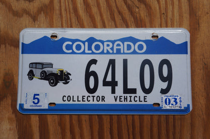 2003 Colorado COLLECTOR VEHICLE Blue License Plate Antique Car